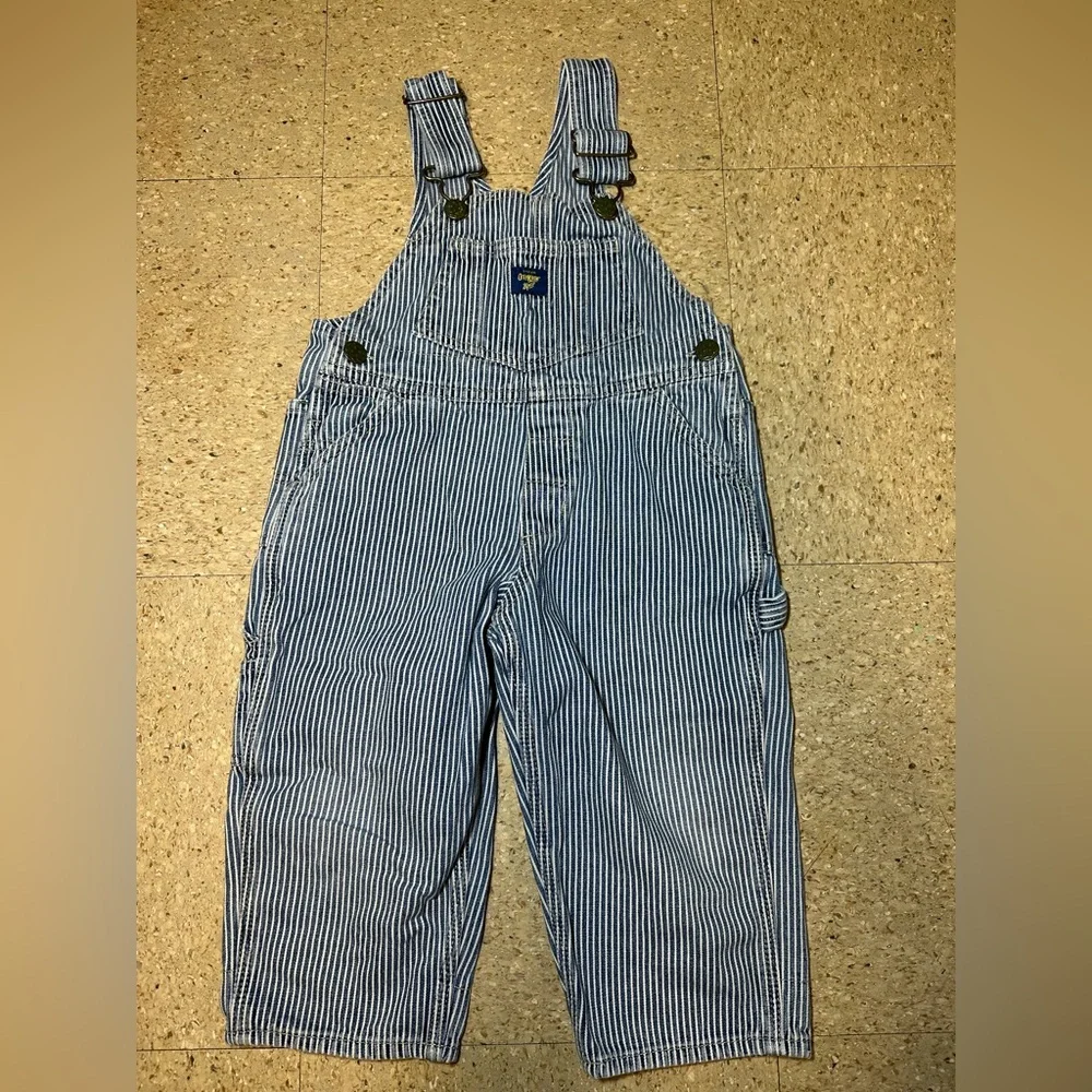 OshKosh B'gosh Blue and White Striped Kids Overalls